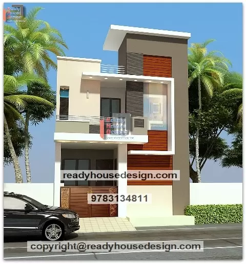 small house front elevation design for double floor