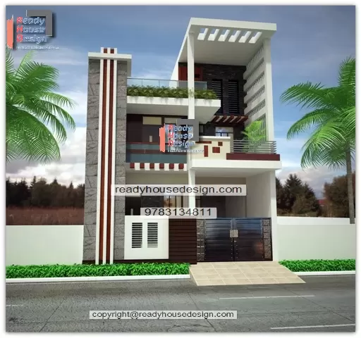 25×60-ft-house-front-elevation-double-floor-plan