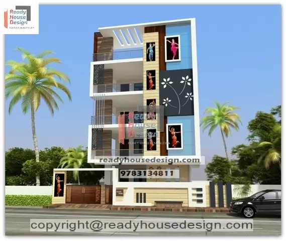50×93 home design g+3 elevation