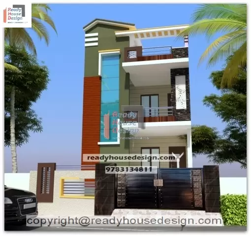 21×60-ft-house-front-elevation-models-double story-home-plan