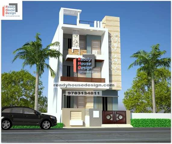 Triple floor 3d elevation design 2026 - Ready House Design