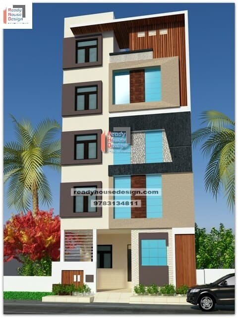 small house front elevation design for multi floor