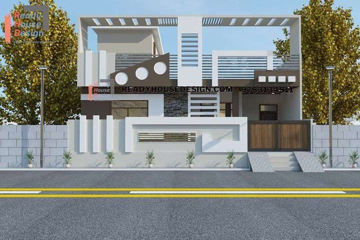 single floor house front design indian style