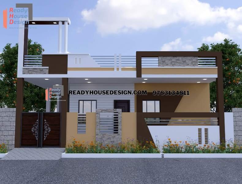 single floor house elevation design