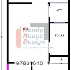 house plan one bedroom 14×40 ft