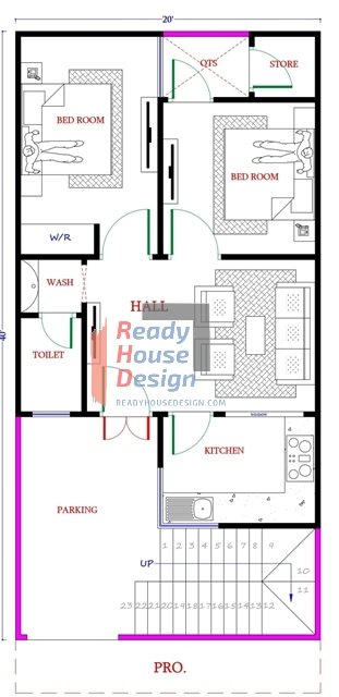 house with floor plan 20×40