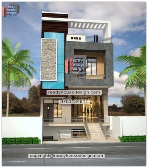 20×55-ft-indian-house-front-elevation-design-double-story-plan