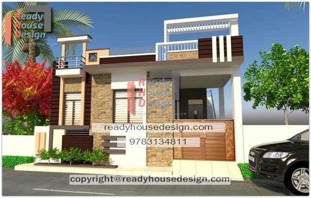 30×37-ft-single-house-elevation-ground-floor-plan