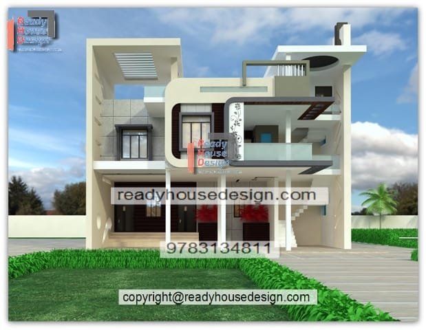 35×37-ft-house-front-elevation-model-two-floor-plan