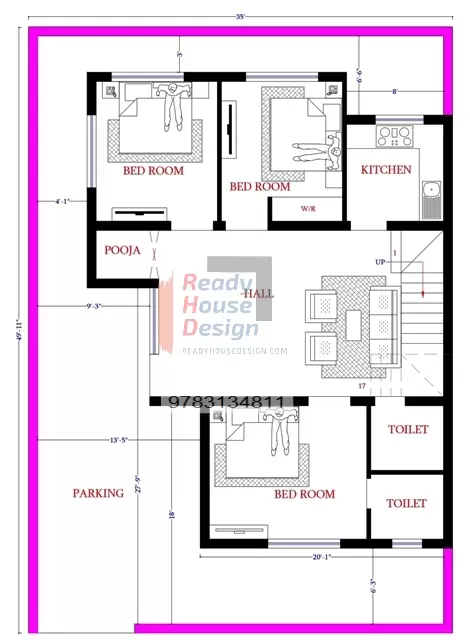 35×50-house-plan-west-facing