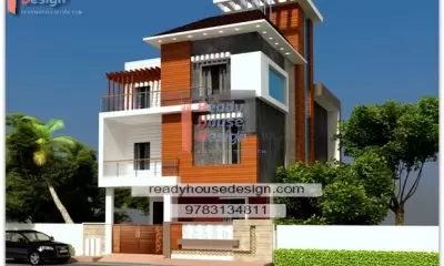 36×56-ft-indian-house-front-elevation-design-three-floor-plan
